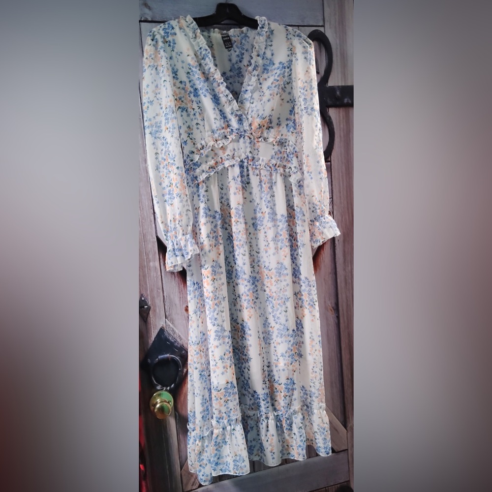Shein Floral Long Sleeve Dress